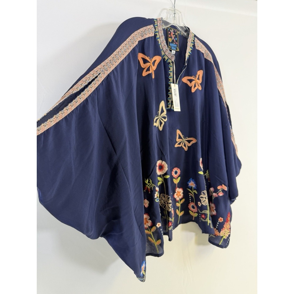 Johnny Was Imogen Poncho Nuria Embroidered Silk - Women's Size Xl - NWT $328 - Picture 4 of 16